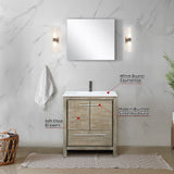 Lafarre 30 in. Rustic Acacia  Freestanding Bathroom Vanity with White Quartz Top, White Square Sink, and Monte Chrome Faucet Set