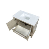 Lafarre 36 in. Rustic Acacia  Freestanding Bathroom Vanity with White Quartz Top, and White Square Sink
