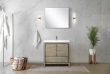 Lafarre 36 in. Rustic Acacia  Freestanding Bathroom Vanity with White Quartz Top, White Square Sink, and Monte Chrome Faucet Set
