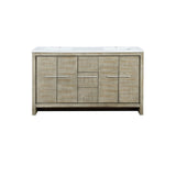 Lafarre 60 in. Rustic Acacia  Freestanding Bathroom Vanity with White Quartz Top, and White Square Sink