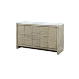 Lafarre 60 in. Rustic Acacia  Freestanding Bathroom Vanity with White Quartz Top, and White Square Sink
