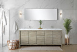 Lafarre 80 in. Rustic Acacia  Freestanding Bathroom Vanity with White Quartz Top, and White Square Sink