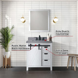 Marsyas 30 in. Freestanding Bathroom Vanity with White Quartz top, White Square Sink