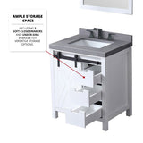 Marsyas 30 in. Freestanding Bathroom Vanity with White Quartz top, White Square Sink