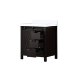 Marsyas 30 in. Freestanding Bathroom Vanity with White Quartz top, White Square Sink