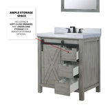 Marsyas 30 in. Freestanding Bathroom Vanity with White Quartz top, White Square Sink