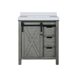 Marsyas 30 in. Freestanding Bathroom Vanity with White Quartz top, White Square Sink
