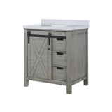 Marsyas 30 in. Freestanding Bathroom Vanity with White Quartz top, White Square Sink