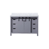Marsyas 48 in. Freestanding Bathroom Vanity with White Quartz top, White Square Sink