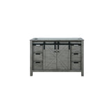 Marsyas 48" Ash Grey Single Vanity, White Quartz Top, White Square Sink and 44" Mirror w/ Faucet