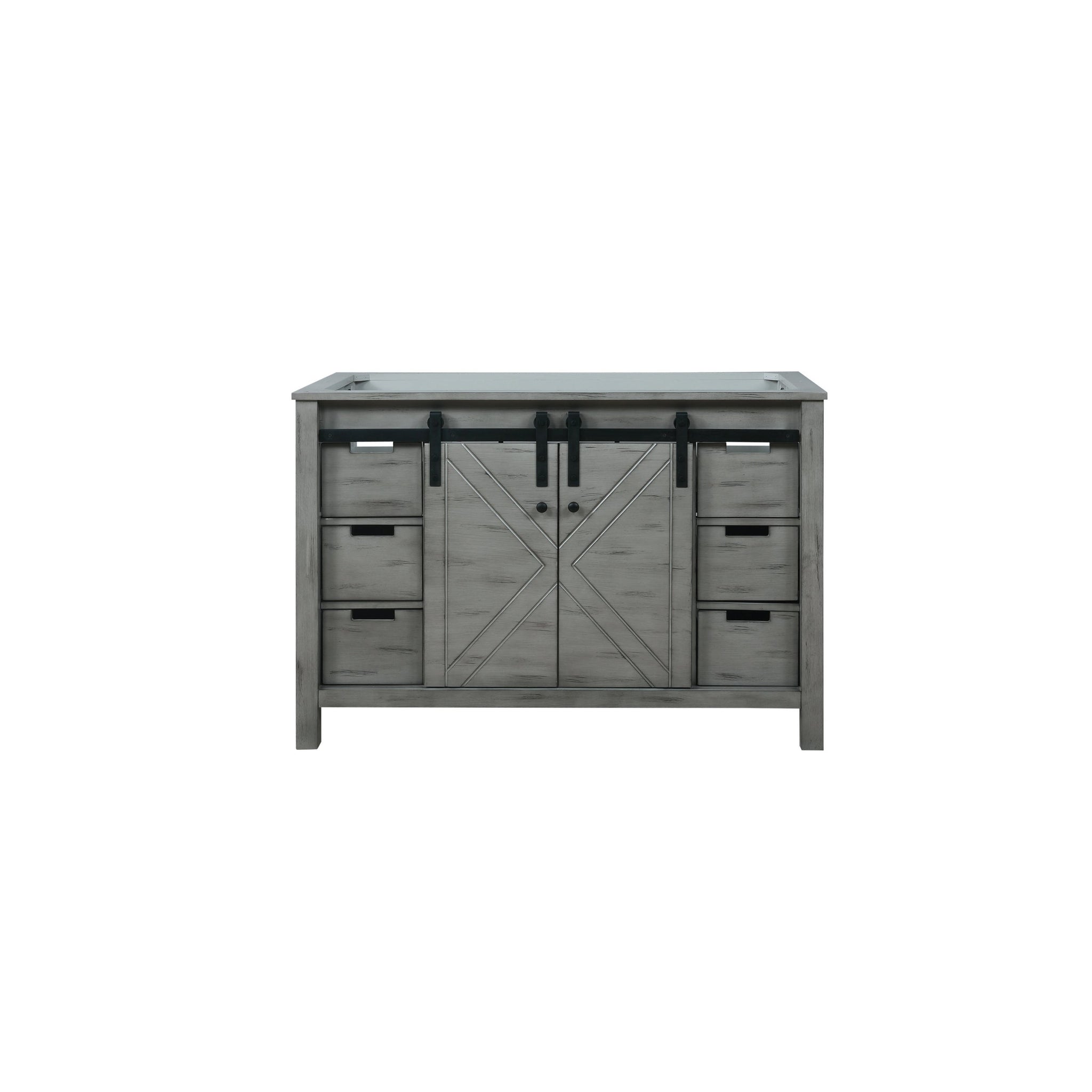Marsyas 48" Ash Grey Single Vanity, White Quartz Top, White Square Sink and 44" Mirror w/ Faucet