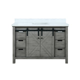 Marsyas 48 in. Freestanding Bathroom Vanity with White Quartz top, White Square Sink