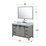 Marsyas 48 in. Freestanding Bathroom Vanity with White Quartz top, White Square Sink