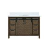 Marsyas 48 in. Freestanding Bathroom Vanity with White Quartz top, White Square Sink