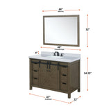 Marsyas 48 in. Freestanding Bathroom Vanity with White Quartz top, White Square Sink