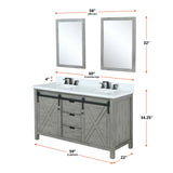 Marsyas 60 in. Freestanding Bathroom Vanity with White Quartz top, White Square Sink