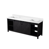 Marsyas 80 in. Freestanding Bathroom Vanity with White Quartz top, White Square Sink