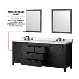 Marsyas 80 in. Freestanding Bathroom Vanity with White Quartz top, White Square Sink