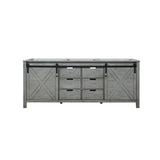 Marsyas 80" Ash Grey Double Vanity Ash Grey, White Quartz Top, White Square Sinks and 30" Mirrors w/ Faucets