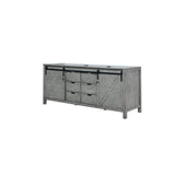 Marsyas 80" Ash Grey Double Vanity Ash Grey, White Quartz Top, White Square Sinks and 30" Mirrors w/ Faucets