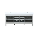 Marsyas 80" Ash Grey Double Vanity Ash Grey, White Quartz Top, White Square Sinks and 30" Mirrors w/ Faucets
