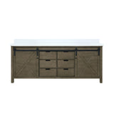 Marsyas 80 in. Freestanding Bathroom Vanity with White Quartz top, White Square Sink