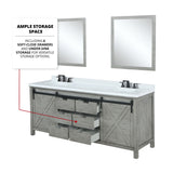 Marsyas 84 in. Freestanding Bathroom Vanity with White Quartz top, White Square Sink