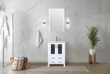 Volez 24 in. Freestanding Bathroom Vanity with Integrated Top, White integrated Square Sink