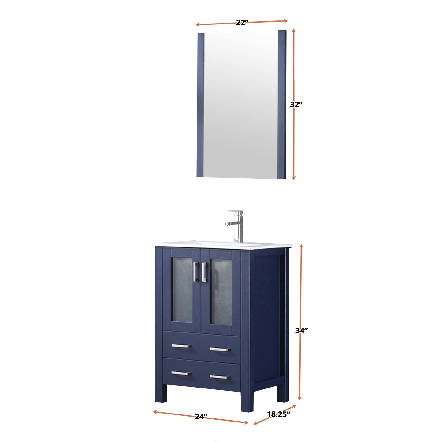 Volez 24 in. Freestanding Bathroom Vanity