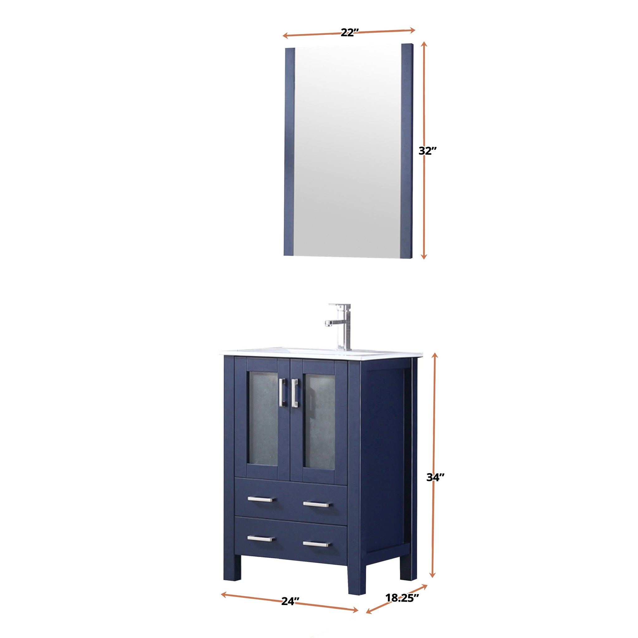 Volez 24 in. Freestanding Bathroom Vanity