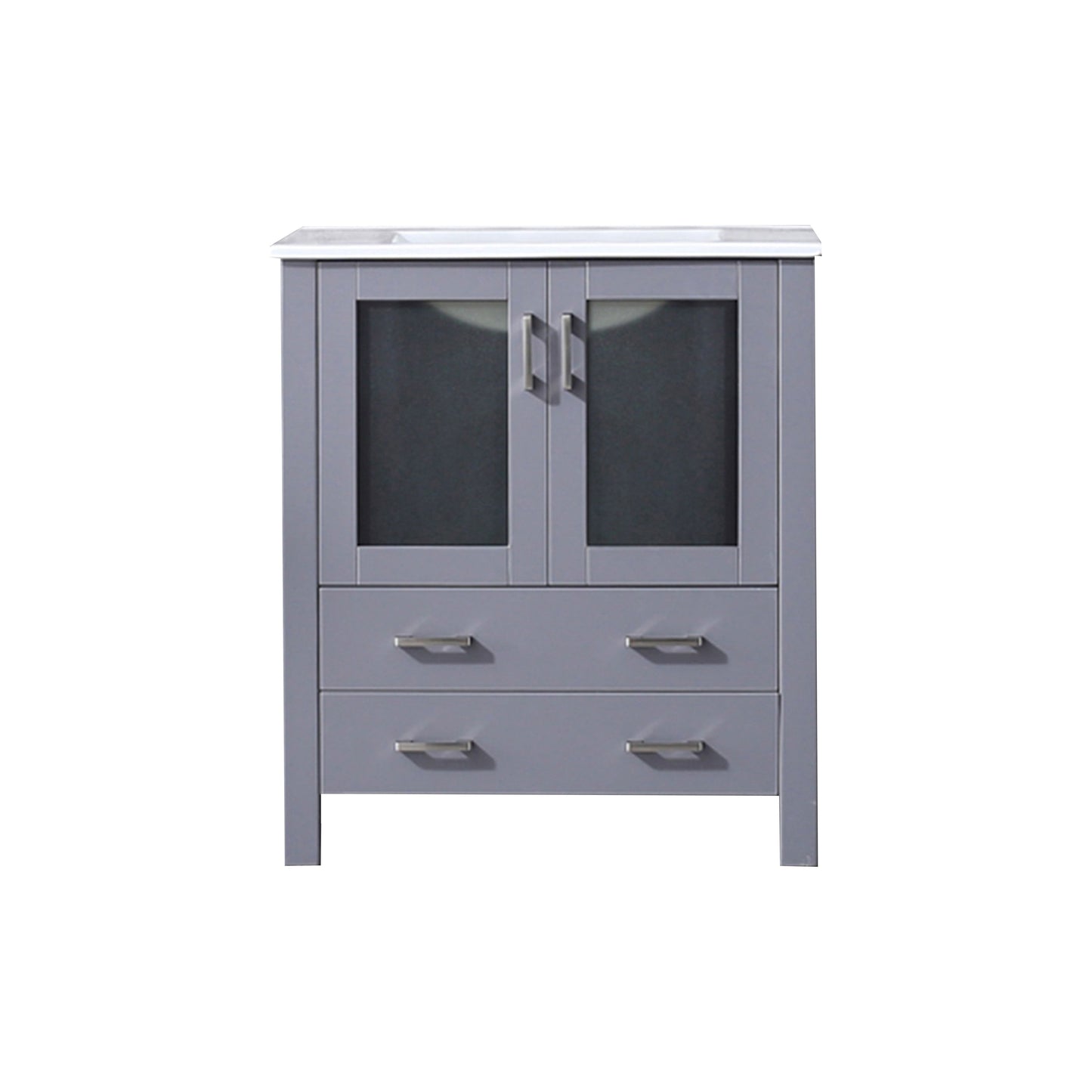 Volez 30 in. Freestanding Bathroom Vanity with Integrated Top, White integrated Square Sink