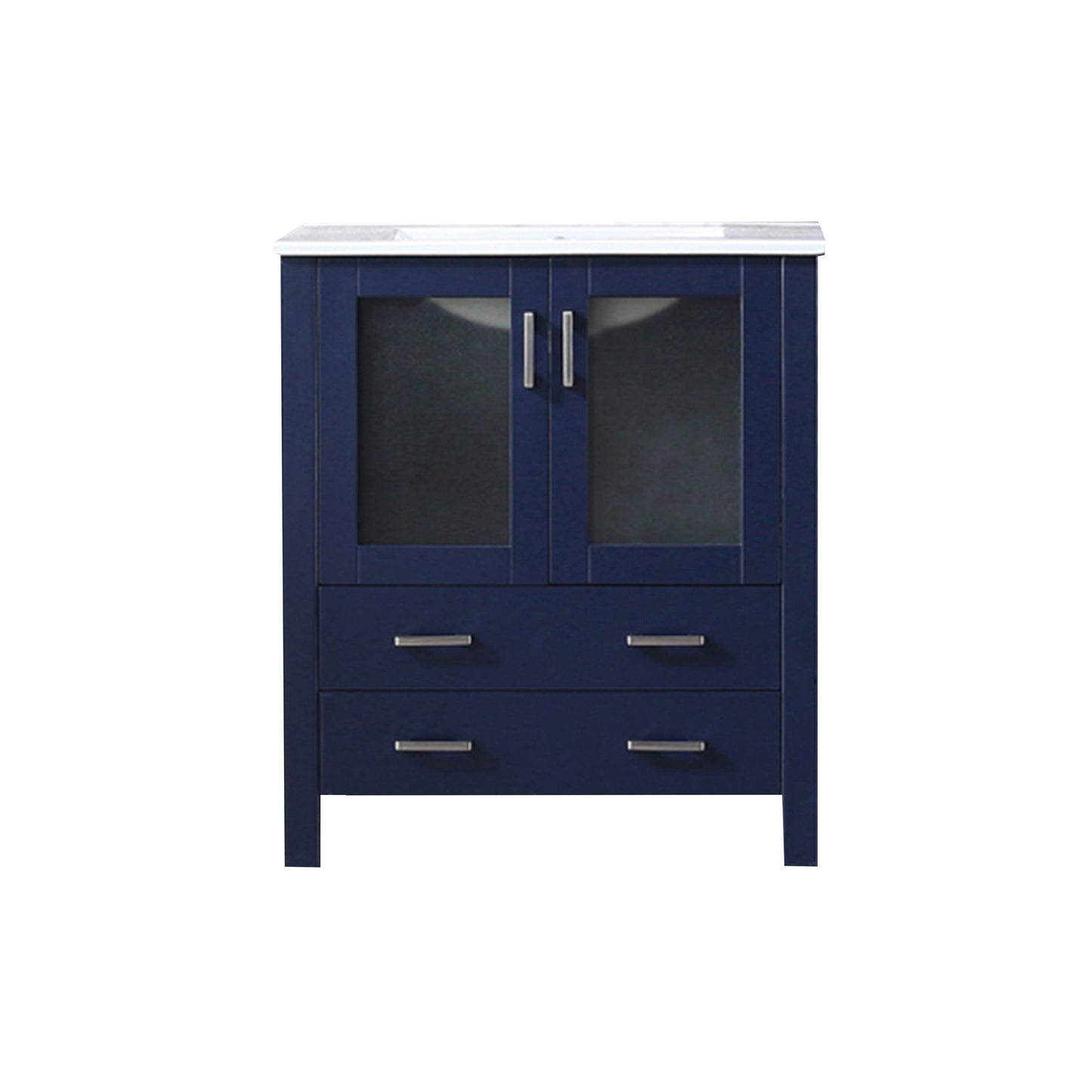 Volez 30 in. Freestanding Bathroom Vanity with Integrated Top, White integrated Square Sink