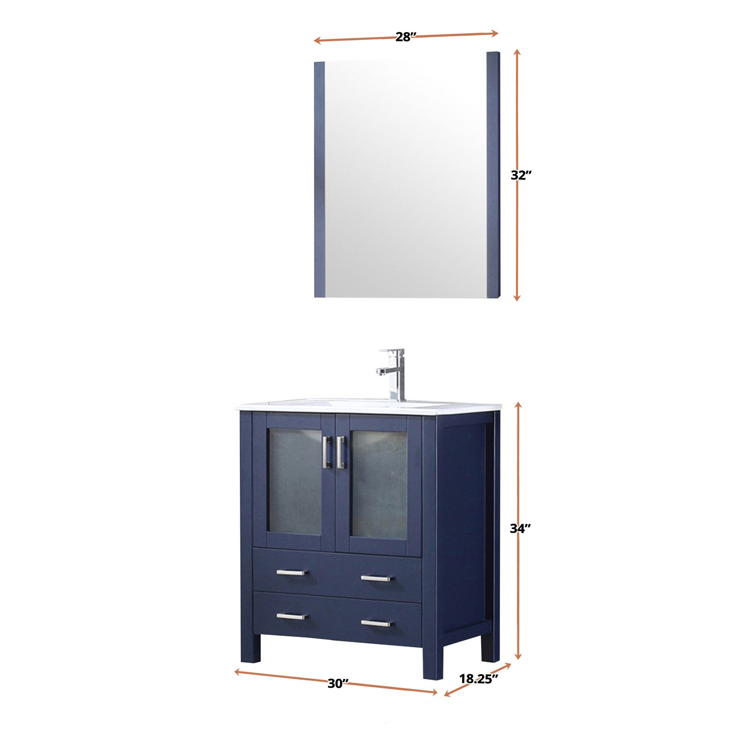 Volez 30 in. Freestanding Bathroom Vanity