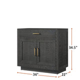 Abbey 36 in W x 22 in D Black Oak Single Bath Vanity