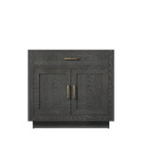 Abbey 36 in W x 22 in D Black Oak Single Bath Vanity