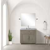 Abbey 36 in W x 22 in D Grey Oak Single Bath Vanity