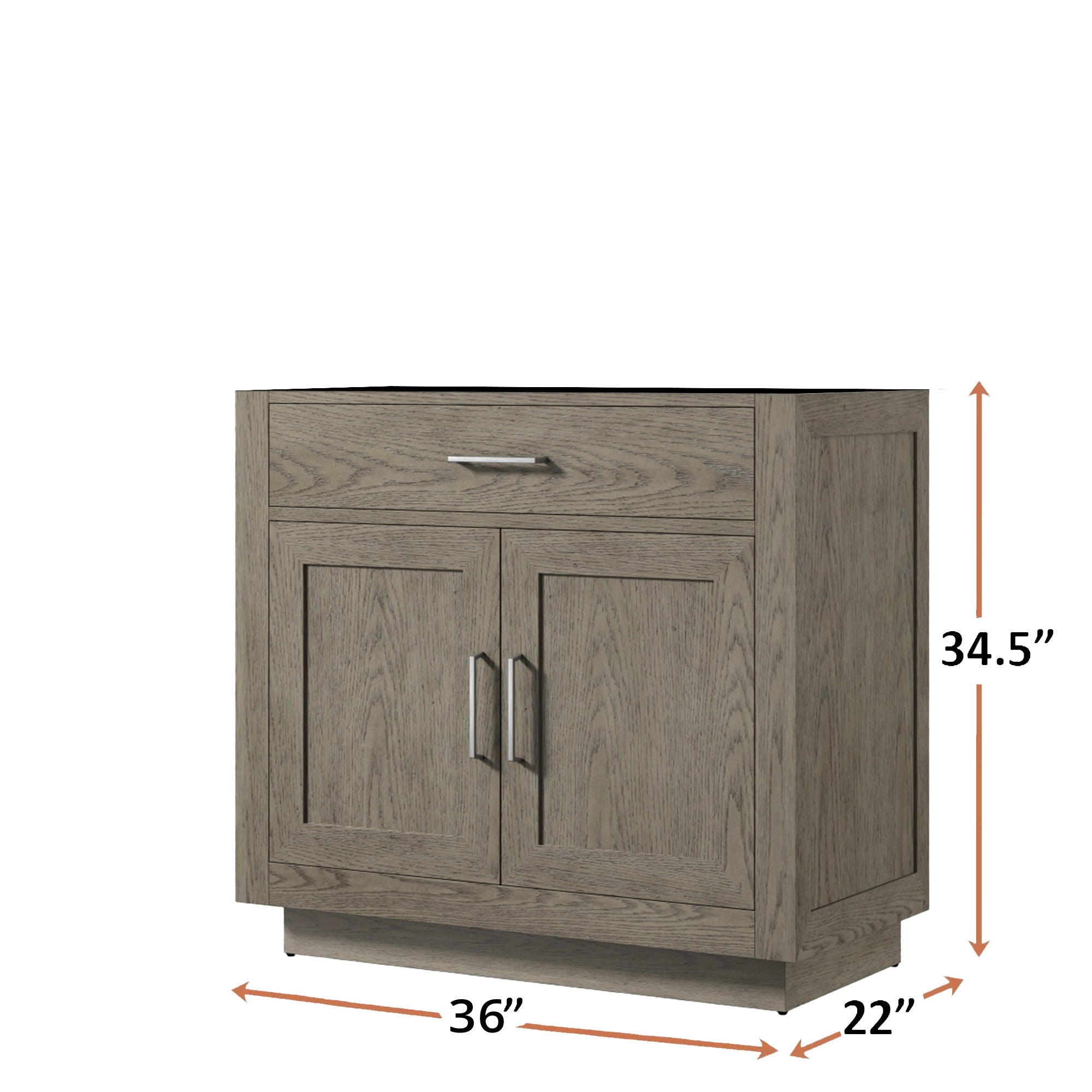 Abbey 36 in W x 22 in D Grey Oak Single Bath Vanity