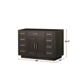 Abbey 48 in W x 22 in D Brown Oak Single Bath Vanity