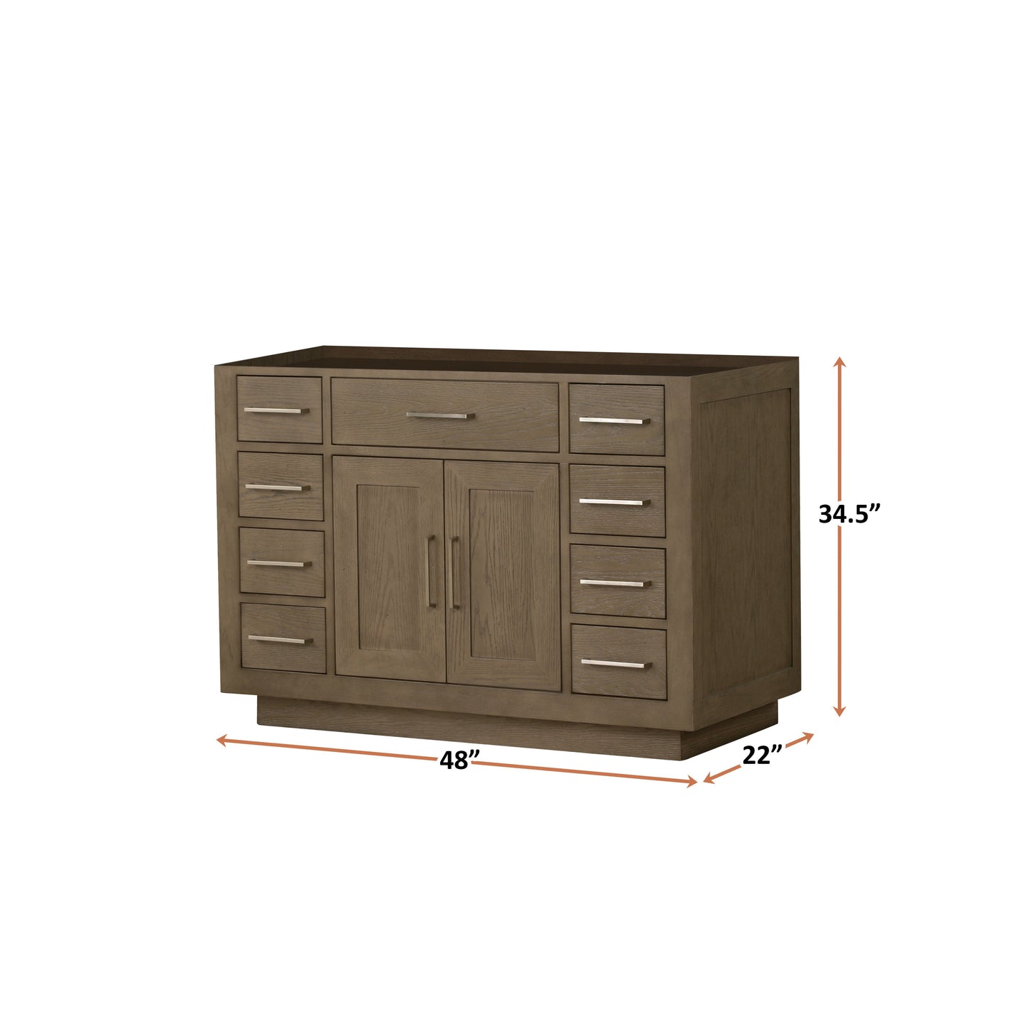Abbey 48 in W x 22 in D Grey Oak Single Bath Vanity