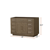 Abbey 48 in W x 22 in D Grey Oak Single Bath Vanity