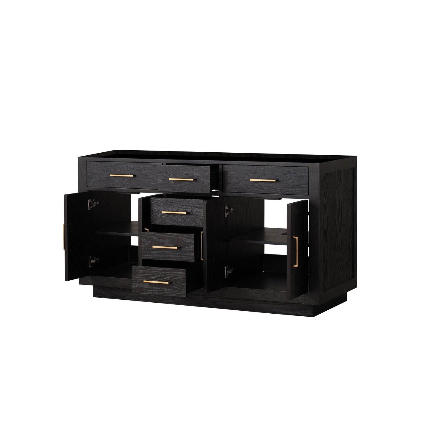 Abbey 60 in W x 22 in D Black Oak Double Bath Vanity