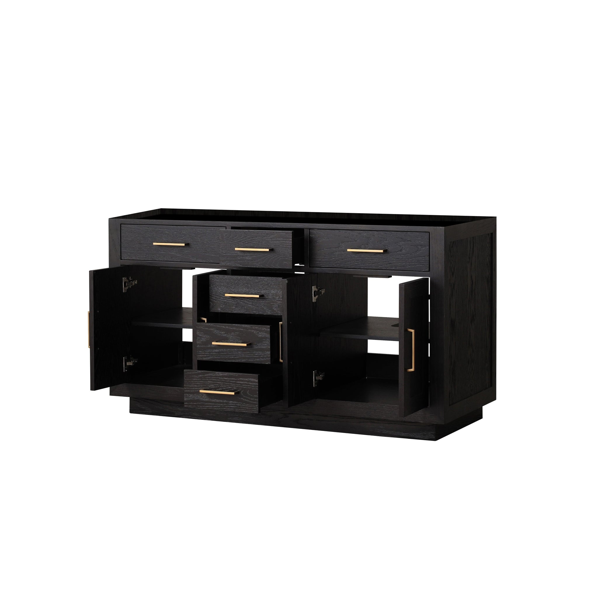 Abbey 60 in W x 22 in D Black Oak Double Bath Vanity
