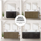 Abbey 60 in W x 22 in D Brown Oak Double Bath Vanity