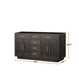 Abbey 60 in W x 22 in D Brown Oak Double Bath Vanity