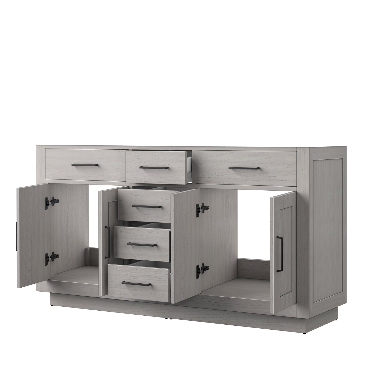Abbey 60 in W x 22 in D White Oak Double Bath Vanity
