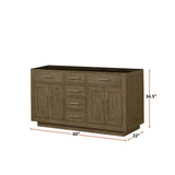 Abbey 60 in W x 22 in D Grey Oak Double Bath Vanity