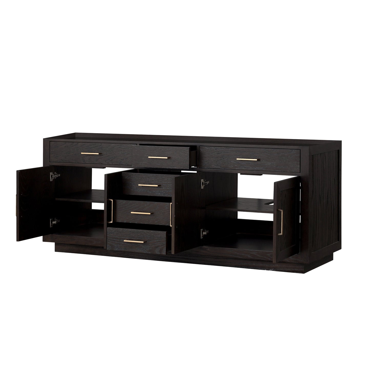 Abbey 84 in W x 22 in D Black Oak Double Bath Vanity