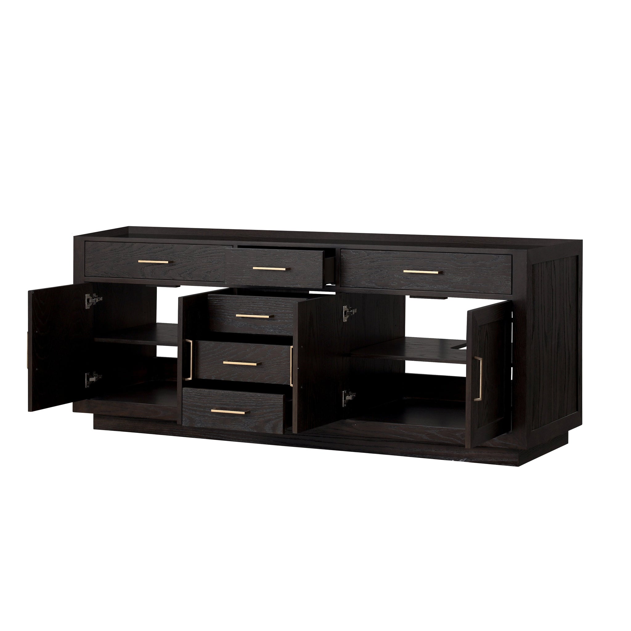 Abbey 84 in W x 22 in D Black Oak Double Bath Vanity
