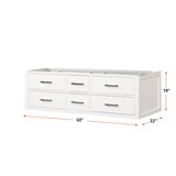 Castor 60 in W x 22 in D White Double Bath Vanity