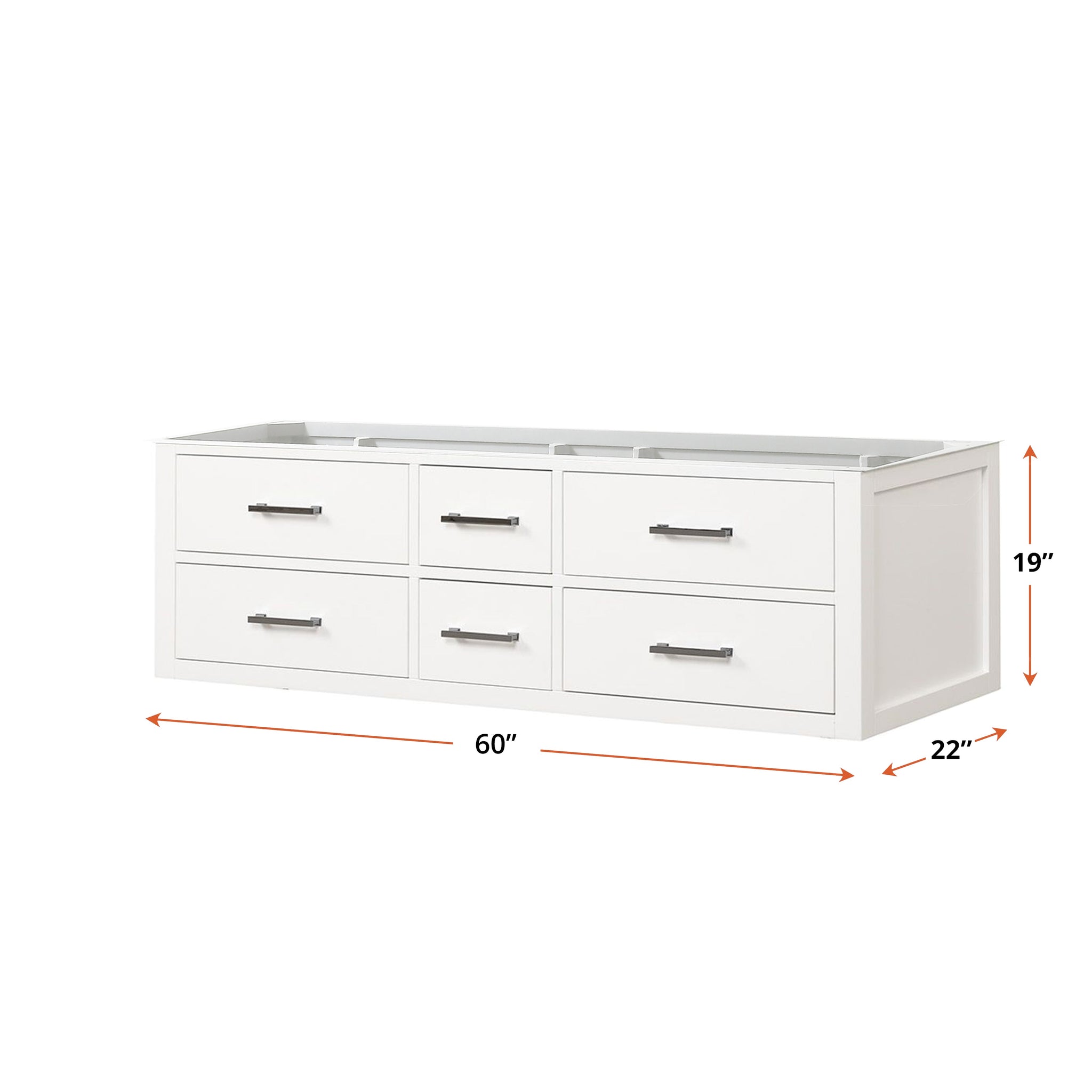 Castor 60 in W x 22 in D White Double Bath Vanity